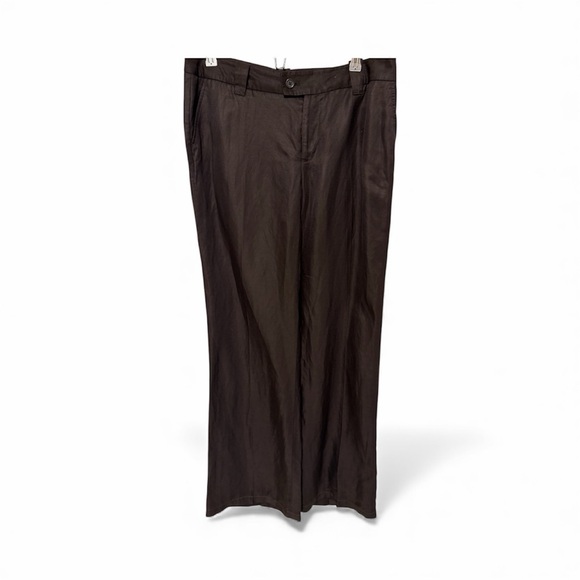 Banana Republic Pants - Banana Republic Espresso Linen & Silk  Flare Pants